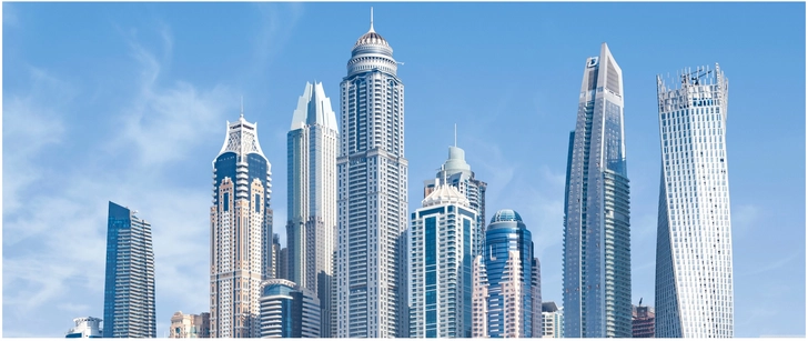 moderne skyline mit architektur in dubai