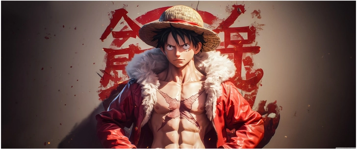monkey d luffy digitale grafik one piece
