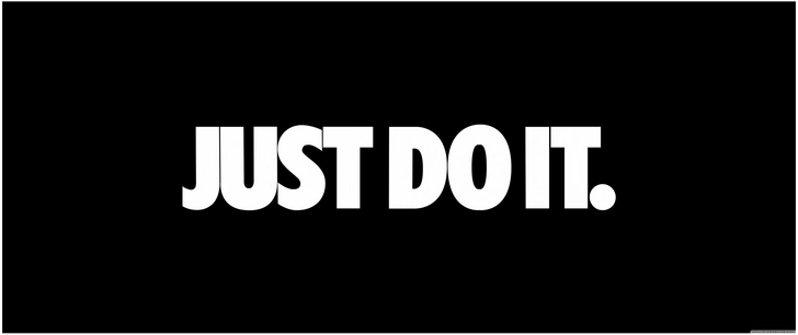 motivationsspruch just do it auf schwarzem hintergrund