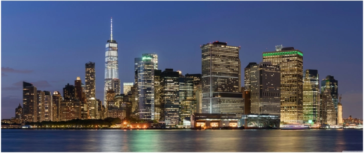 nachtaufnahme skyline lower manhattan new york city