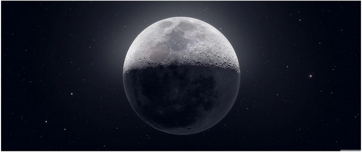 neumond im sternenhimmlischen nacht himmel visualisierung