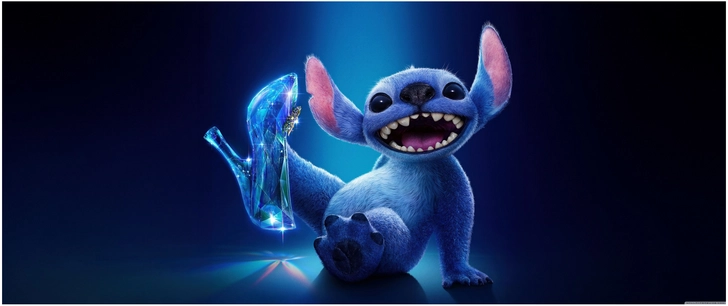 niedliche cartoon figur mit glitzerndem schuh
