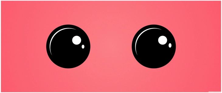 niedliche digitale grafik mit grossen augen auf rosa hintergrund