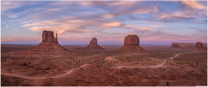 panoramablick monument valley felsformationen natur