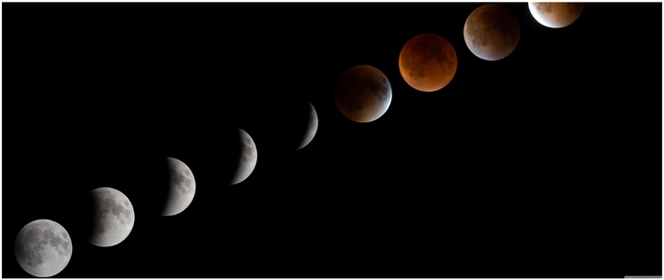 phasen einer mondfinsternis im zeitraffer