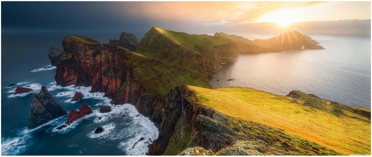 ponta de sao lourenco kuestenlandschaft madeira sonnenstrahlen
