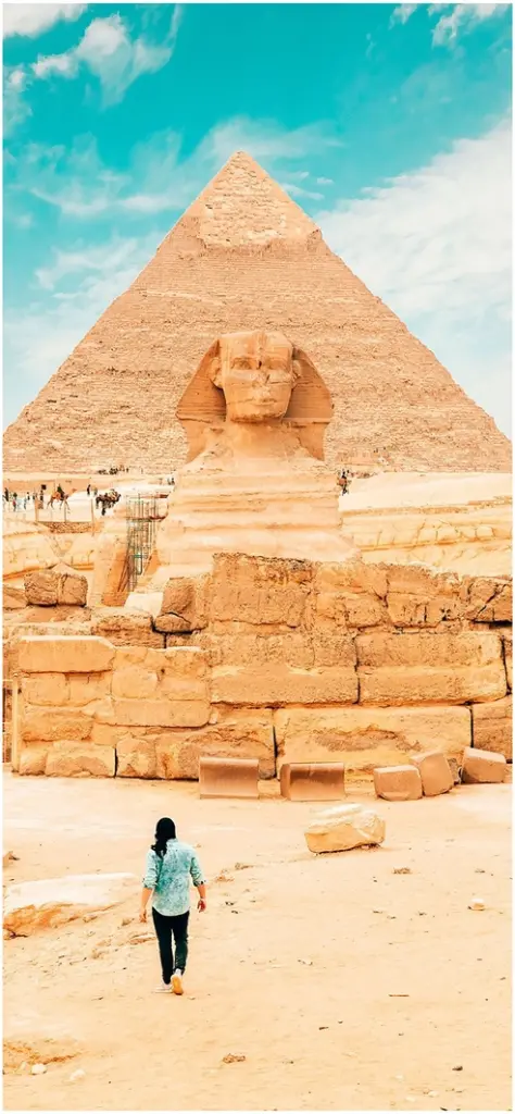 pyramiden von gizeh und sphinx in aegypten