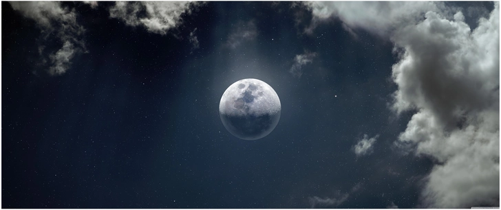 schoener mond im sternenhimmel als digitale grafik