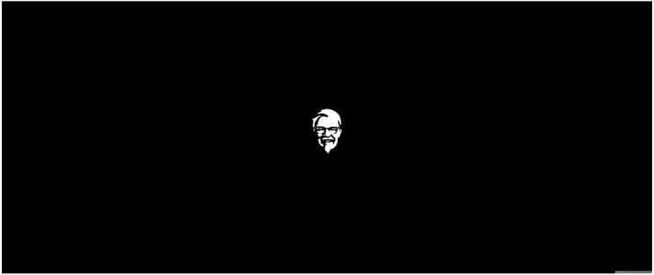 schwarz weisse illustration des kfc gruenders