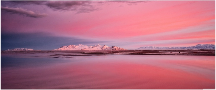 sonnenaufgang ueber dem great salt lake in utah