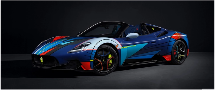 sportwagen mit farbigem design und dynamischen farben