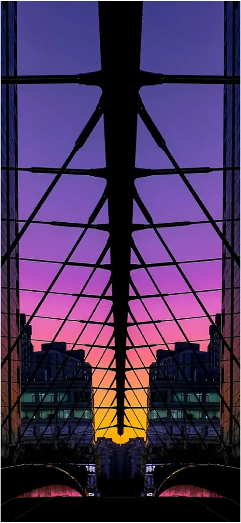stadtansicht bei nacht mit architektonischen elementen