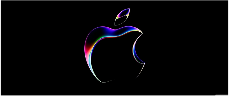 stilisiertes apple logo in lebhaften farben