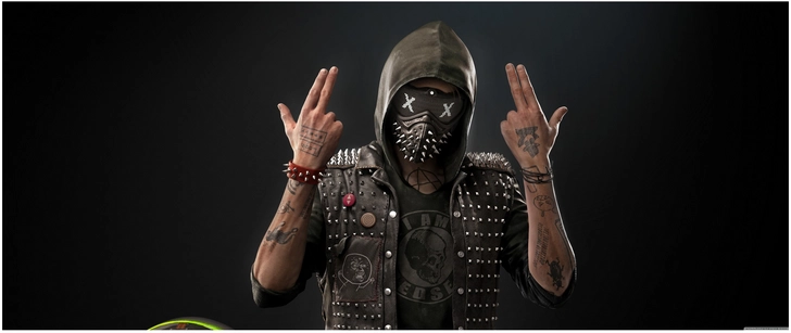 stylische figur in maske und spike jacket