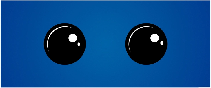 zwei grosse augen auf blauem hintergrund